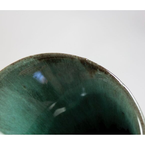 Vtg 1960's Canuck Pottery Fluted Jug #908 Evangeline Ware Blue-Green Drip Glaze - Picture 6 of 6